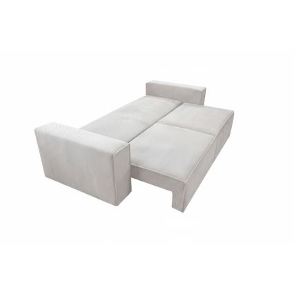Sofá cama extensible de tres plazas con arcón integrado RONDA beige