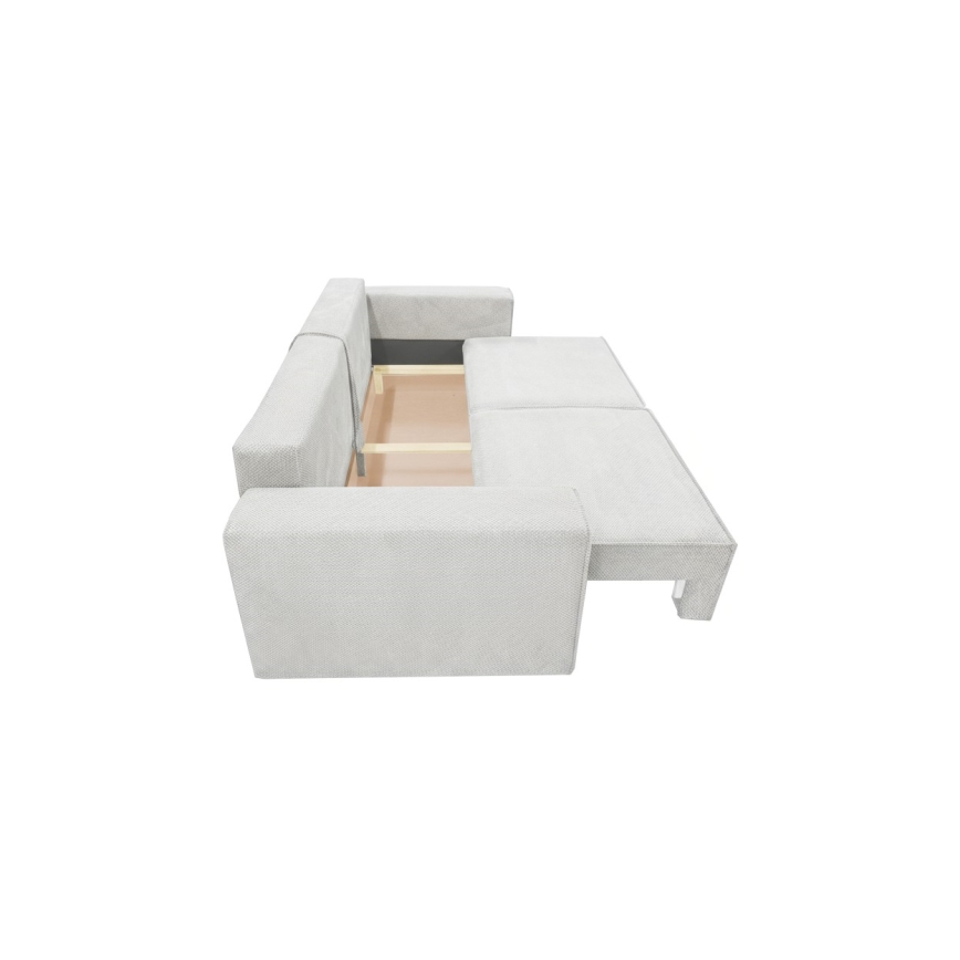 Sofá cama extensible de tres plazas con arcón integrado RONDA beige