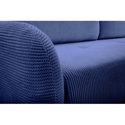 Sofá cama tapizado de tres plazas CLOUDY azul