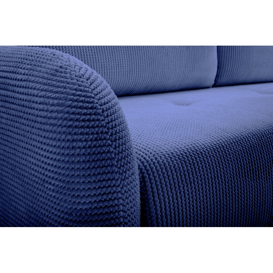 Sofá cama tapizado de tres plazas CLOUDY azul