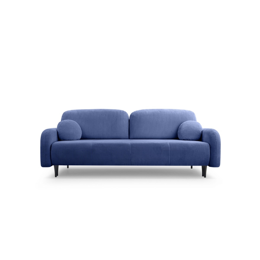 Sofá cama tapizado de tres plazas CLOUDY azul