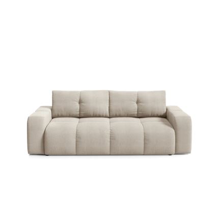 Sofá cama tapizado de tres plazas con almacenamiento ALMADA beige