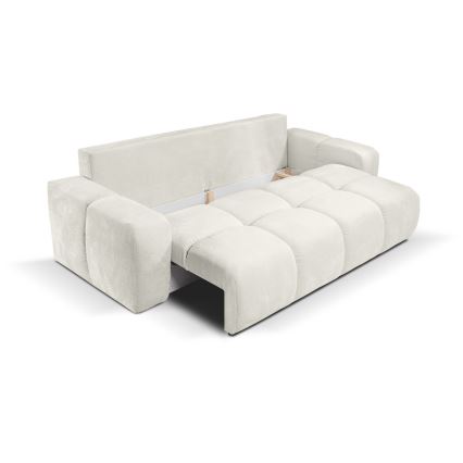 Sofá cama tapizado de tres plazas con almacenamiento ALMADA beige