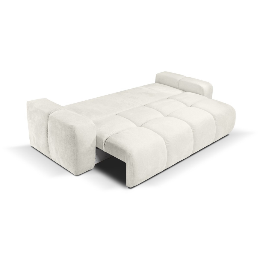 Sofá cama tapizado de tres plazas con almacenamiento ALMADA beige