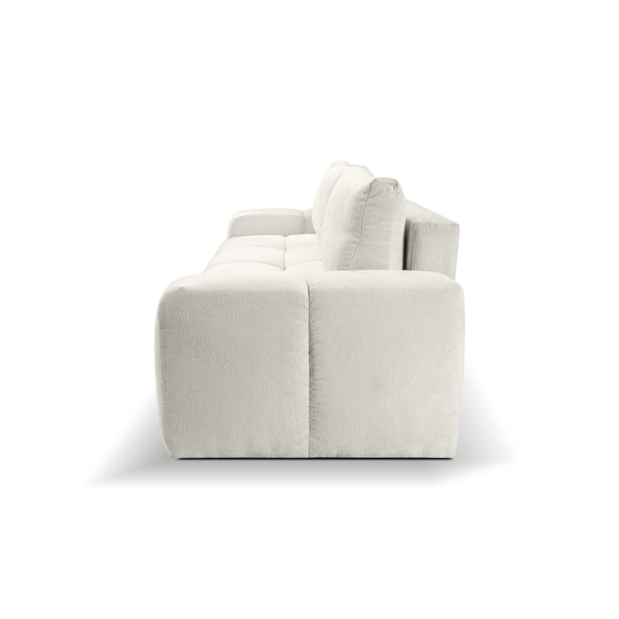 Sofá cama tapizado de tres plazas con almacenamiento ALMADA beige