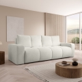Sofá cama tapizado de 3 plazas ALMADA con arcón de almacenamiento, beige