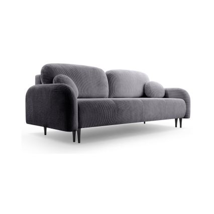 Sofá cama tapizado de 3 plazas CLOUDY en gris