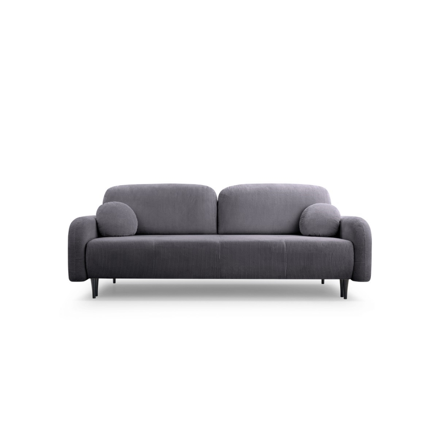 Sofá cama tapizado de 3 plazas CLOUDY en gris