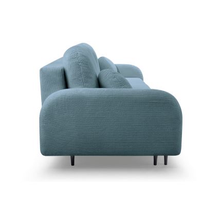 Sofá cama tapizado de tres plazas CLOUDY en color turquesa