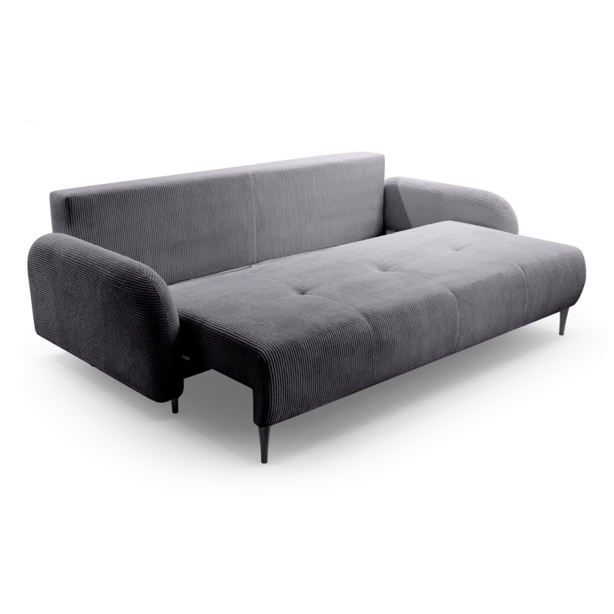 Sofá cama tapizado de tres plazas CLOUDY en gris