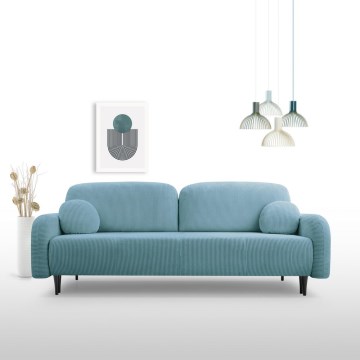 Sofá cama tapizado de 3 plazas CLOUDY turquesa