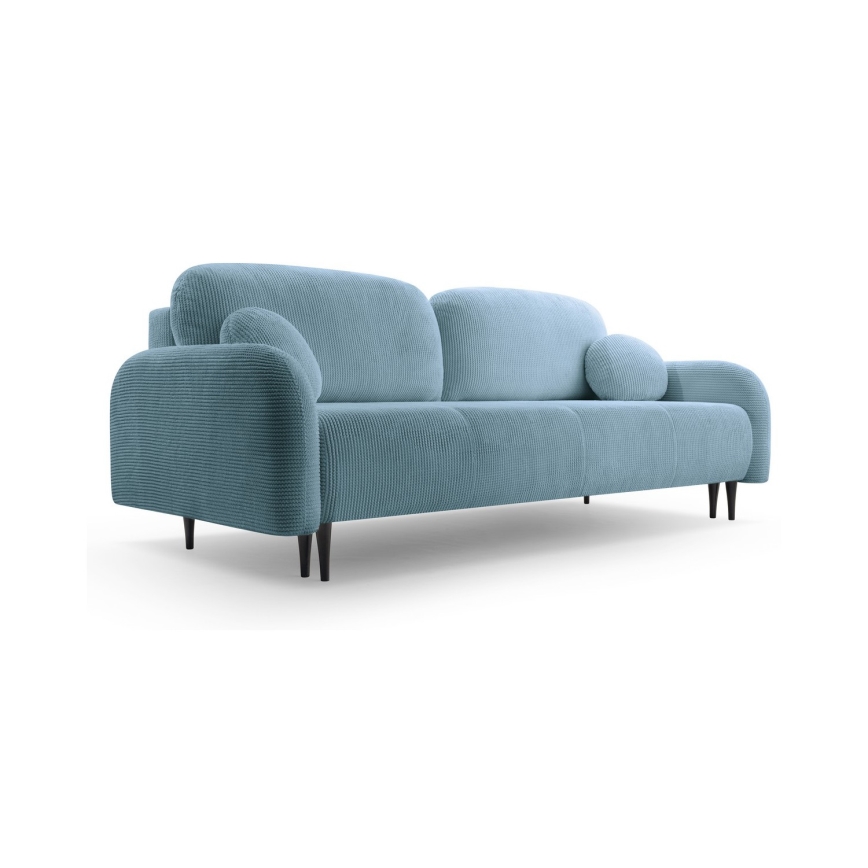 Sofá cama tapizado de 3 plazas CLOUDY turquesa