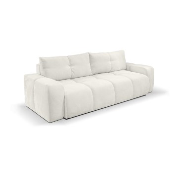 Sofá cama tapizado de tres plazas con almacenamiento ALMADA beige