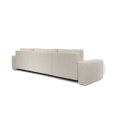 Sofá cama tapizado en U con arcón de almacenamiento ALMADA, beige