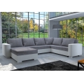 Sofá cama tapizado versátil en U YORK blanco/gris
