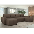 Sofá cama universal tapizado en forma de U NEWPORT color marrón