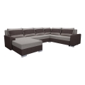 Sofá cama universal tapizado en forma de U OXFORD marrón/taupe