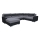 Sofá cama universal tapizado en forma de U OXFORD negro/gris