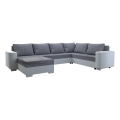 Sofá cama universal tapizado en forma de U YORK blanco/gris