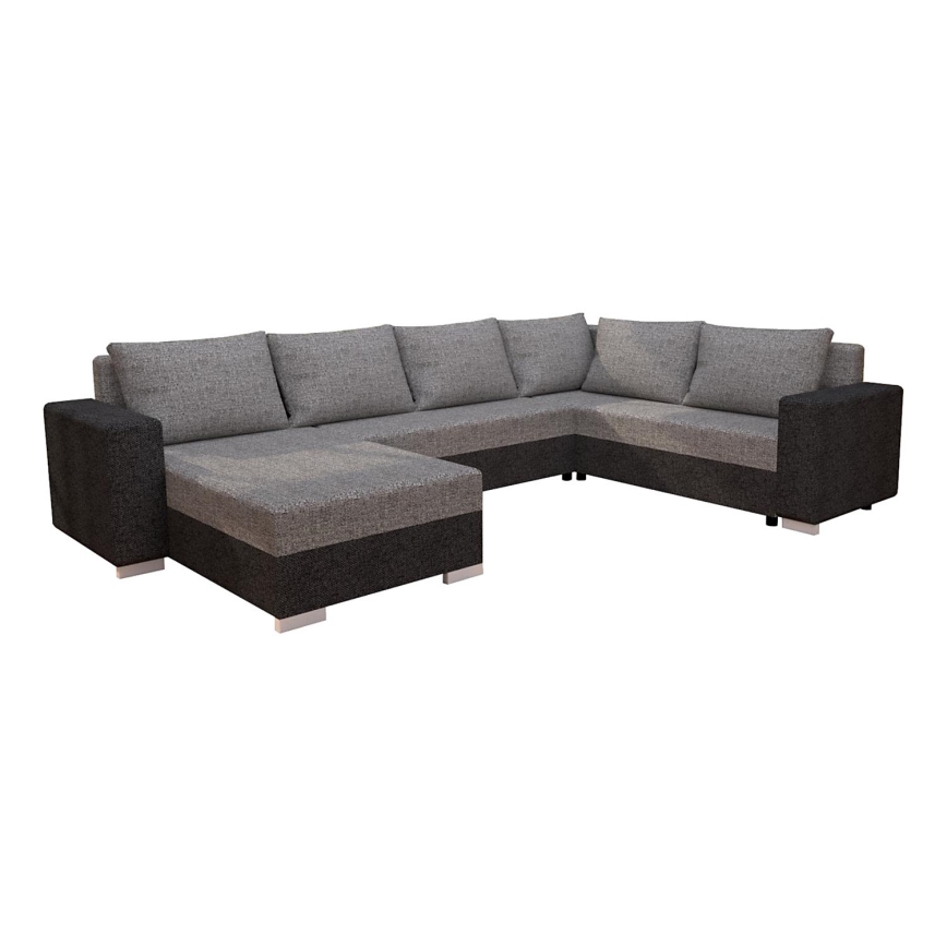 Sofá cama universal tapizado en forma de U YORK marrón/beige