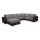 Sofá cama universal tapizado en forma de U YORK marrón/beige