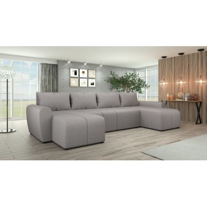 Sofá cama universal tapizado en forma de U NEWPORT gris