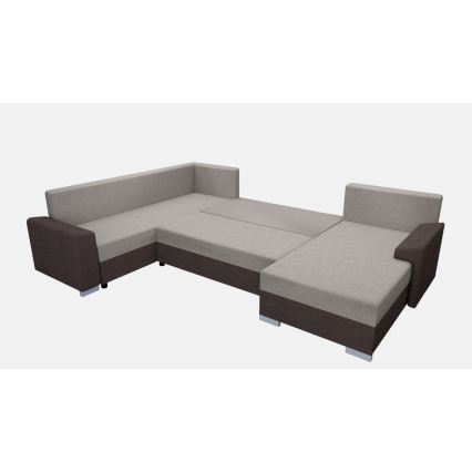Sofá cama universal tapizado en forma de U OXFORD marrón/taupe