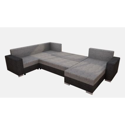 Sofá cama universal tapizado en forma de U YORK marrón/beige