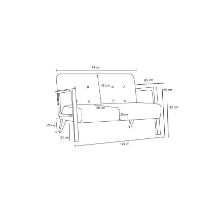 Sofá de 2 plazas TUMI gris