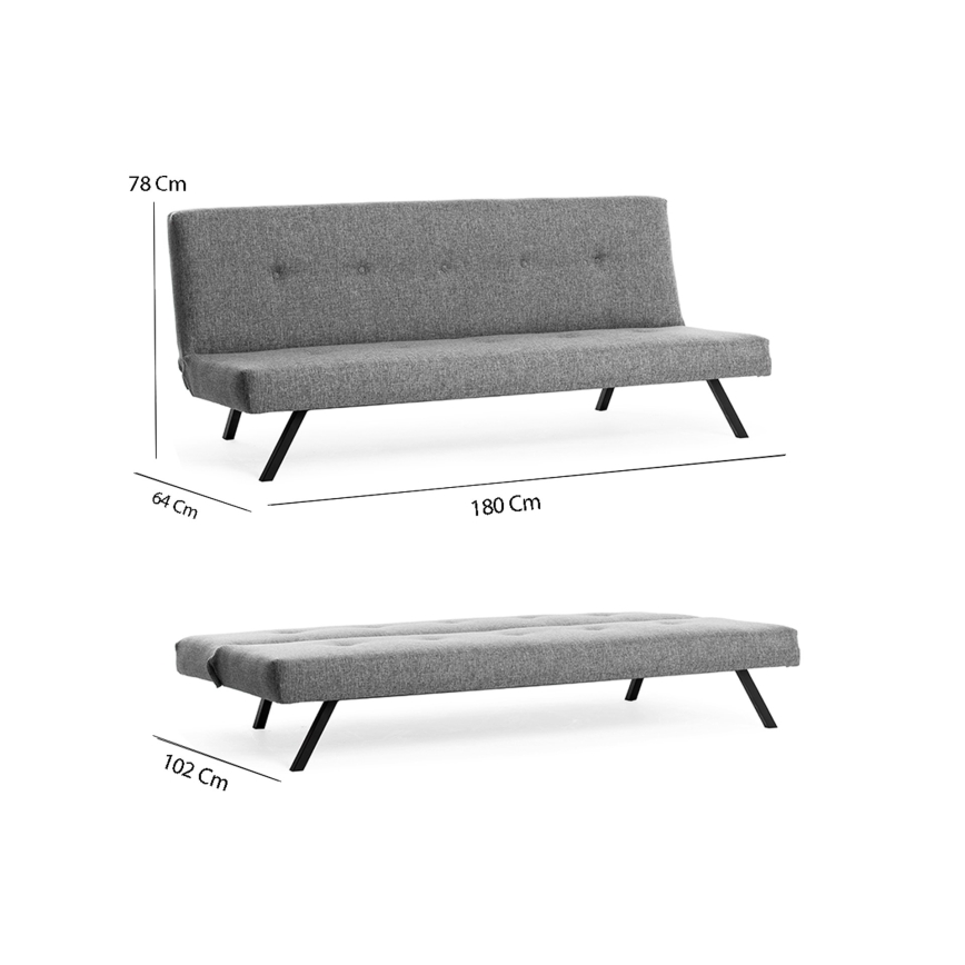 Sofá de dos plazas LOKO en gris claro