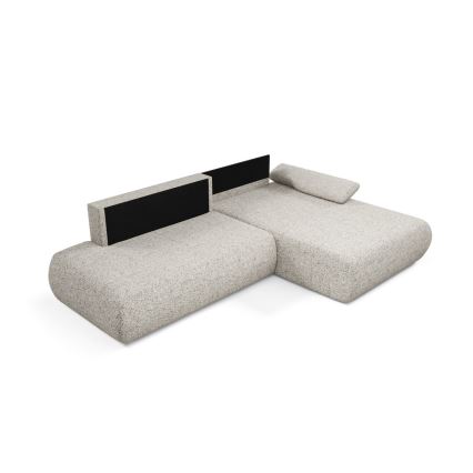 Sofá esquinero cama con almacenamiento en forma de L PRATO derecha beige