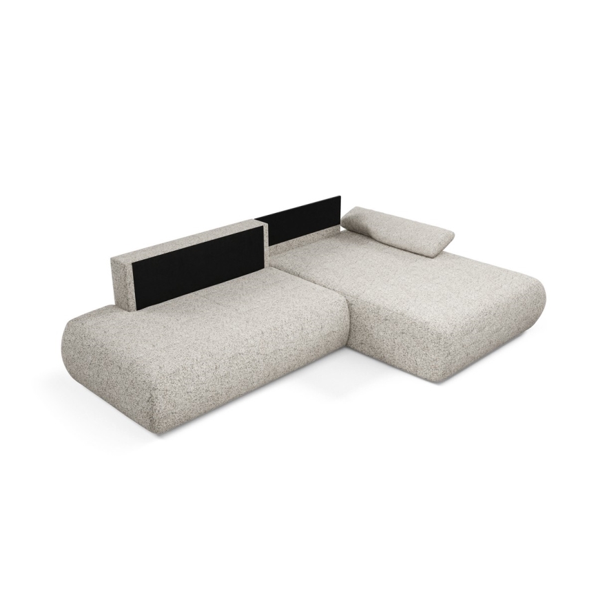 Sofá esquinero cama con almacenamiento en forma de L PRATO derecha beige