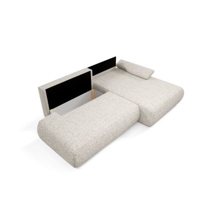 Sofá esquinero cama con almacenamiento en forma de L PRATO derecha beige