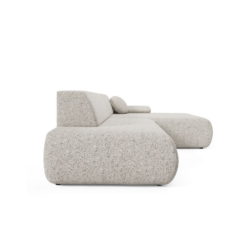 Sofá esquinero cama con almacenamiento en forma de L PRATO derecha beige