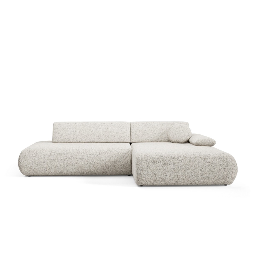 Sofá esquinero cama con almacenamiento en forma de L PRATO derecha beige