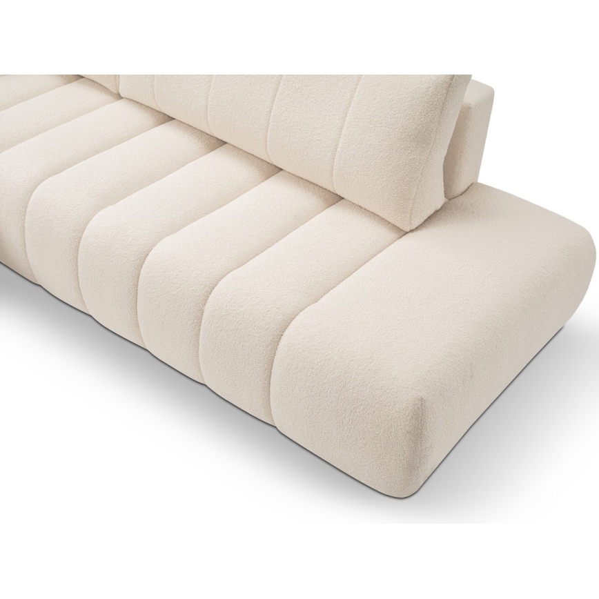 Sofá esquinero abatible en forma de L DESIO con almacenamiento, lado izquierdo, color beige
