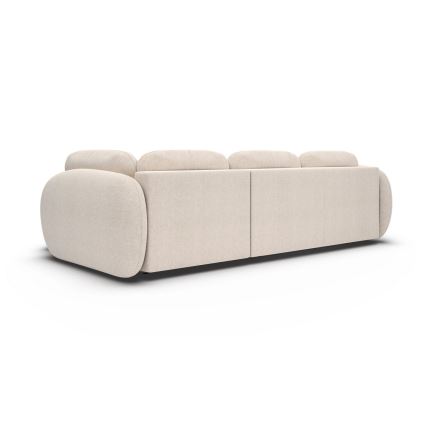 Sofá esquinero cama con almacenamiento en forma de L OLBIA derecha beige