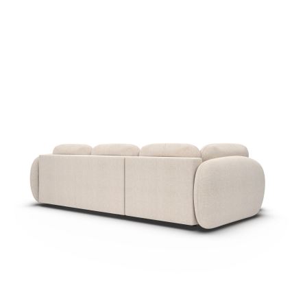 Sofá esquinero cama con almacenamiento en forma de L OLBIA izquierda beige