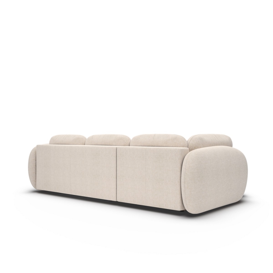 Sofá esquinero cama con almacenamiento en forma de L OLBIA izquierda beige