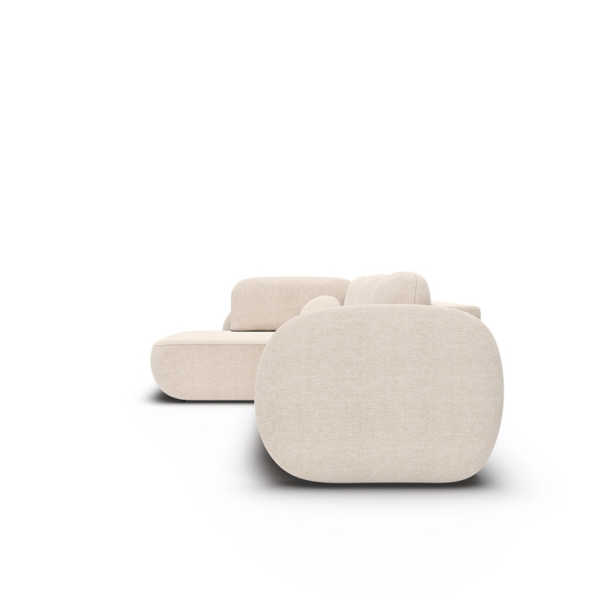Sofá esquinero cama con almacenamiento en forma de L OLBIA izquierda beige