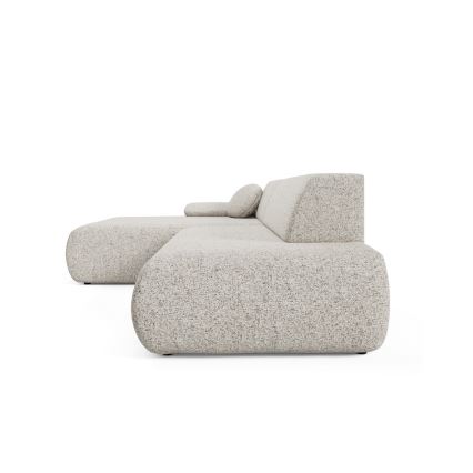 Sofá esquinero cama con almacenamiento en forma de L PRATO izquierda beige