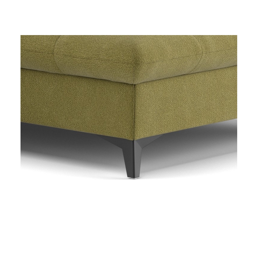 Sofá esquinero extensible en L MARANO, lado derecho, color oliva