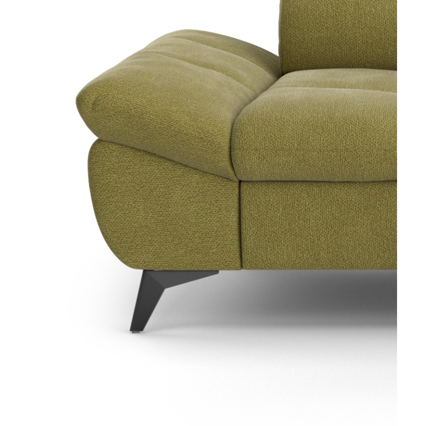 Sofá esquinero extensible en L MARANO, lado derecho, color oliva