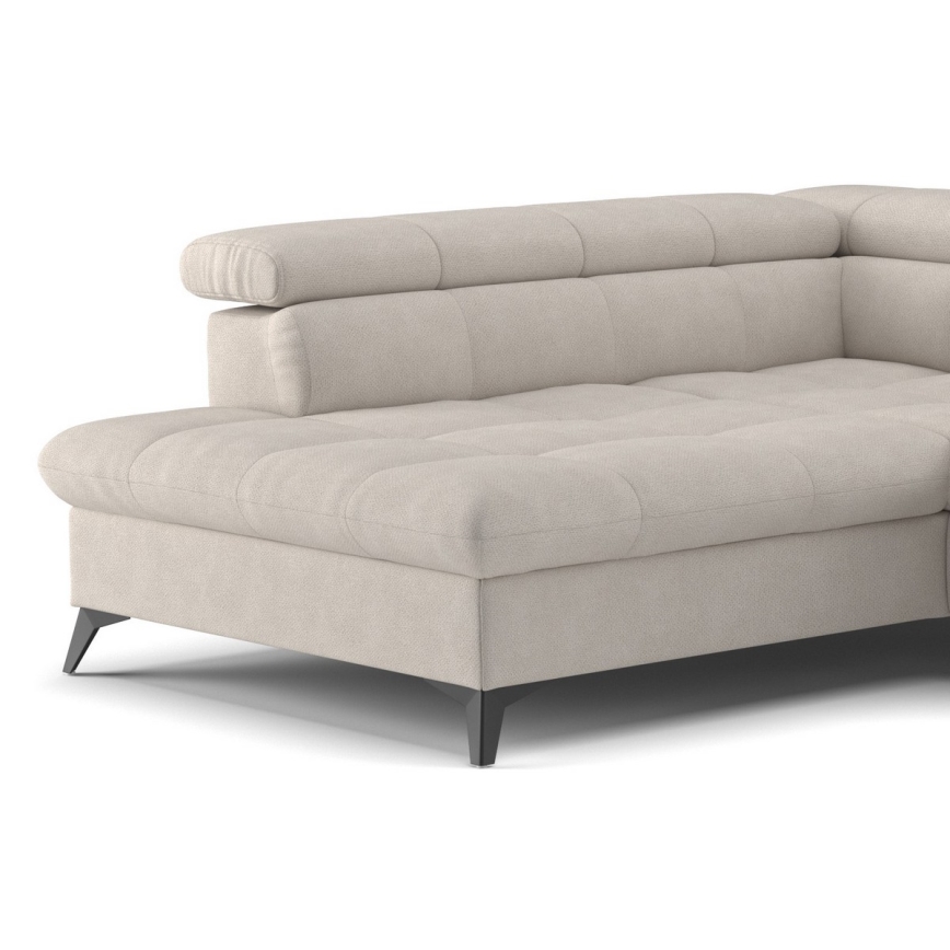 Sofá esquinero en L abatible MARANO izquierdo beige