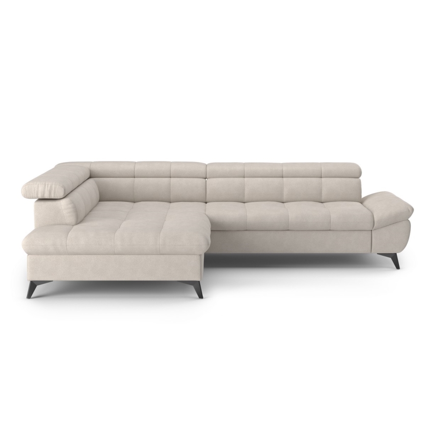 Sofá esquinero en L abatible MARANO izquierdo beige