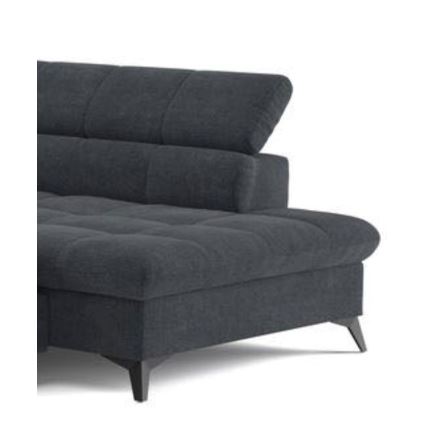 Sofá esquinero abatible en L MARANO izquierdo negro