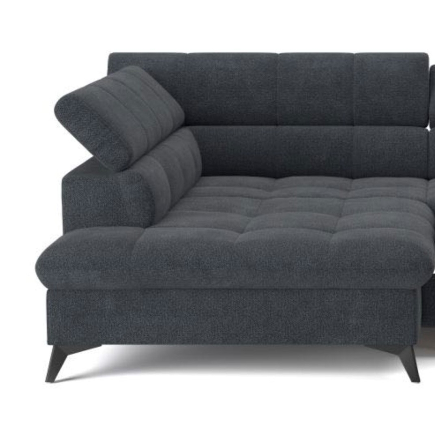 Sofá esquinero abatible en L MARANO izquierdo negro