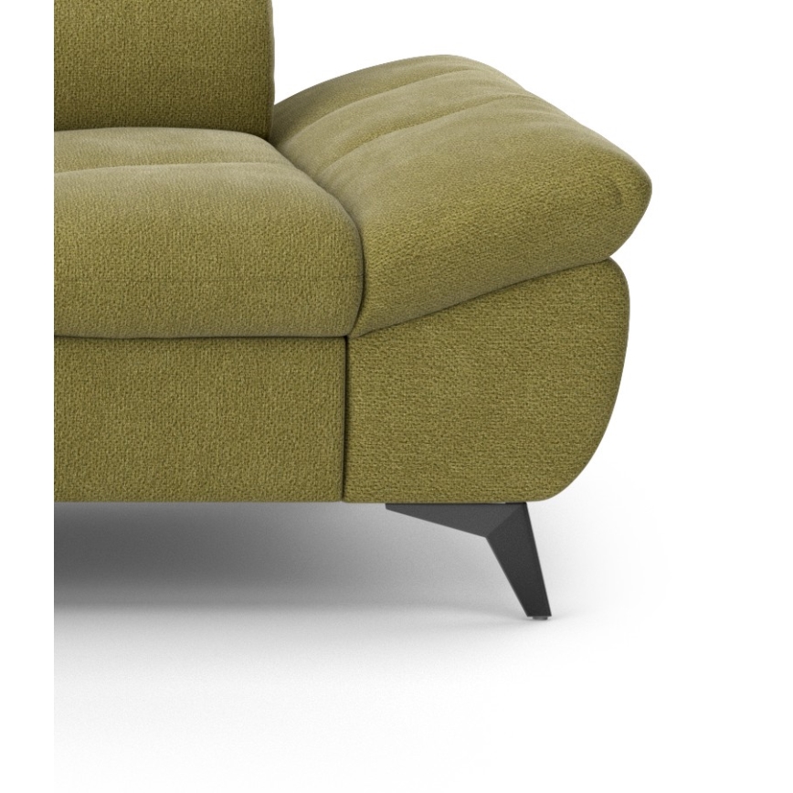 Sofá esquinero extensible en L MARANO izquierdo color oliva