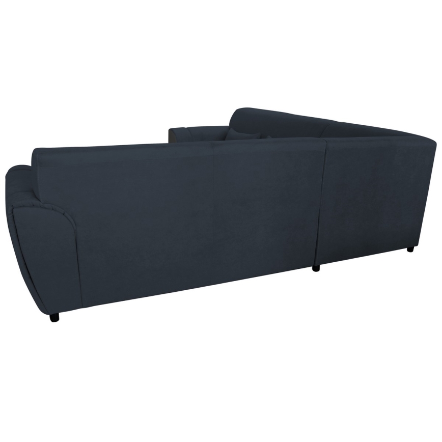 Sofá esquinero cama en L VISEU con espacio de almacenamiento, lado derecho, antracita/negro