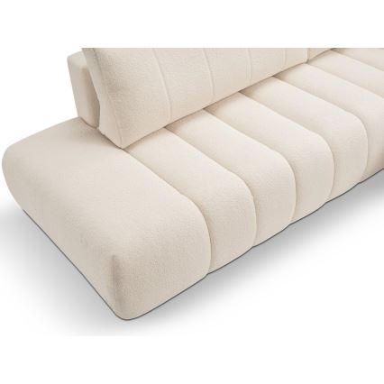 Sofá esquinero convertible en cama con arcón de almacenaje en L DESIO, orientación derecha, beige